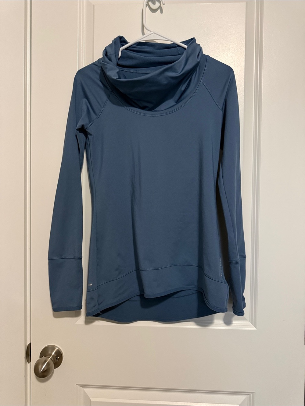 Reebok Slate Blue Pullover Cowl Neck Performance Top